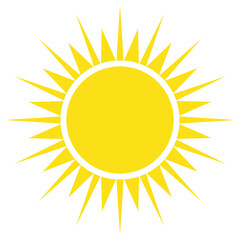 Yellow sun simple flat icon