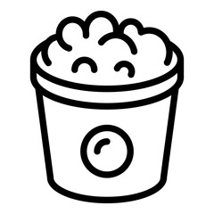 Popcorn box icon. Outline Popcorn box vector icon for web design isolated on white background