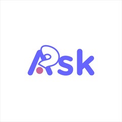 Minimalist and Modern Logo Design with Letter and Word Elements for Ask, Talk, and Communication Branding