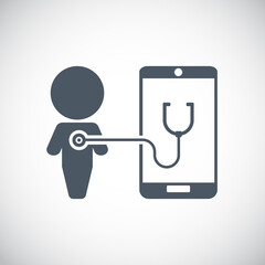 Telemedicine icon. Online medical consultation icon or Doctor online concept.