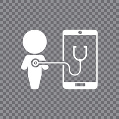 Telemedicine icon. Online medical consultation icon or Doctor online concept.