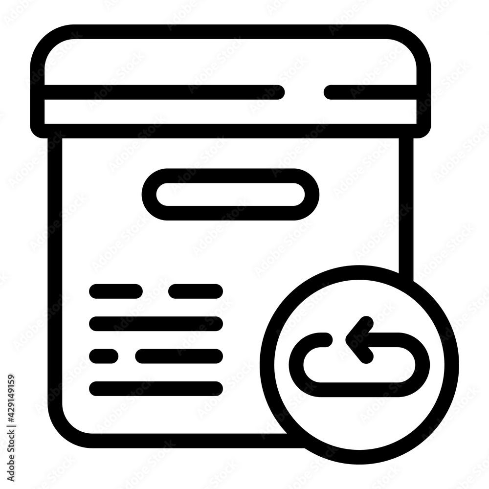 Poster return product icon. outline return product vector icon for web design isolated on white background