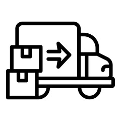 Tracking delivery van icon. Outline Tracking delivery van vector icon for web design isolated on white background
