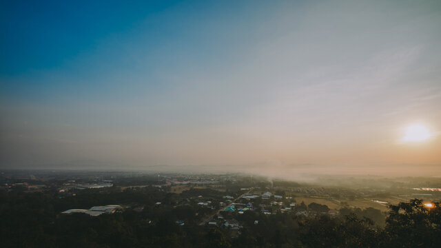 High angle view.
