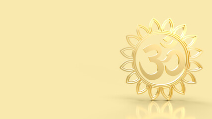 The  hindu ohm or om gold for religion concept 3d rendering - obrazy, fototapety, plakaty