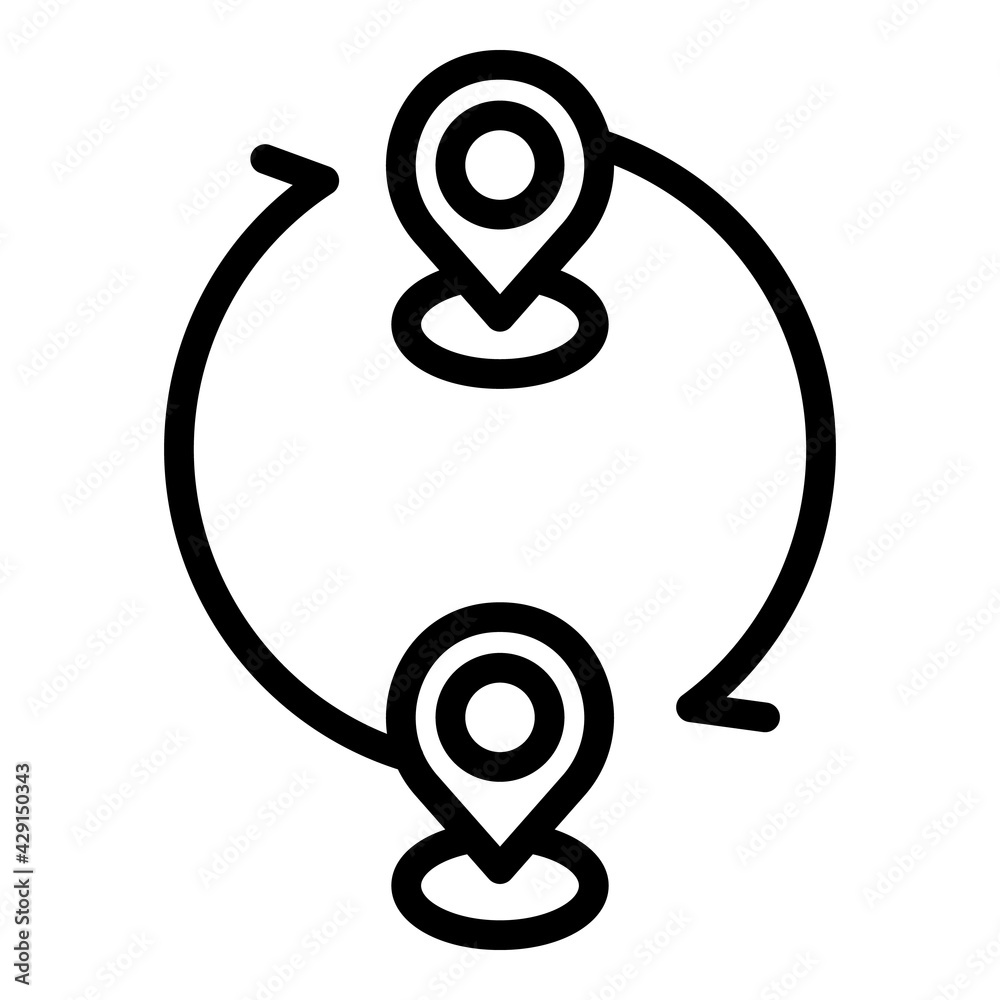 Poster Return location icon. Outline Return location vector icon for web design isolated on white background