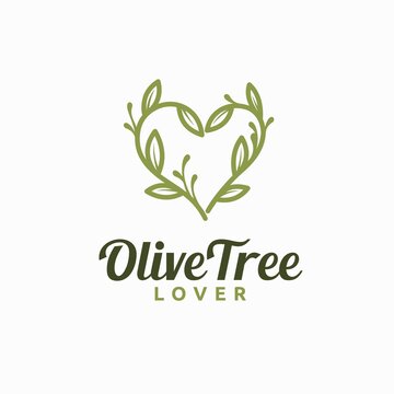 Olive tree lover logo with bohemian concept
