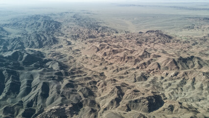 mountain plateau in Mongolia aerial view