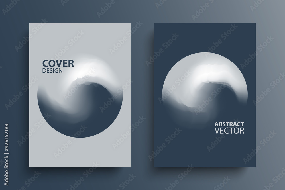Aufkleber brochure cover template layouts with gradient orbs round shapes. futuristic abstract backgrounds wit