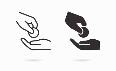 Money donation icon. Vector illustration.