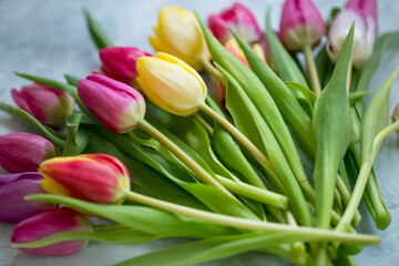 Beautiful spring tulips bouquet