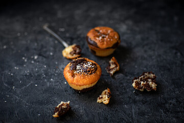 Chocolate muffin with chocolate and coconut