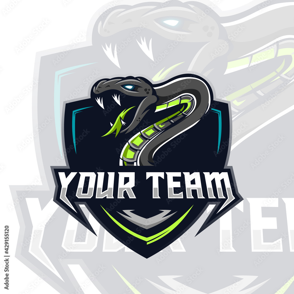 Wall mural viper snake logo esport for gaming template