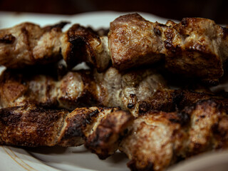 pork kebab on a plate