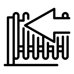 Automatic fence icon. Outline Automatic fence vector icon for web design isolated on white background