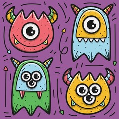 hand drawn cartoon doodle monster design
