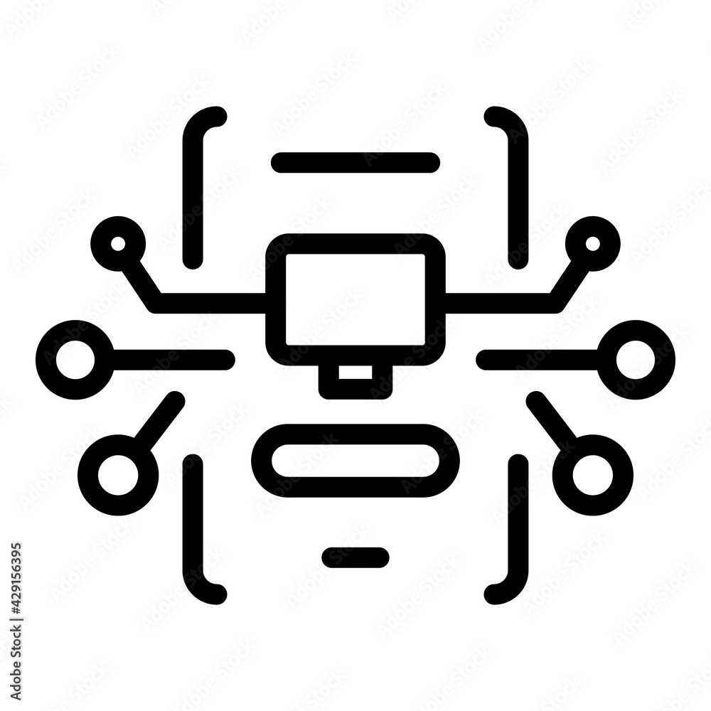Poster blockchain system icon. outline blockchain system vector icon for web design isolated on white backg