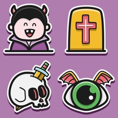 hand drawn cartoon doodle monster sticker design