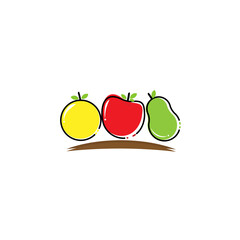 simple color fruit icon vector element, and template for company