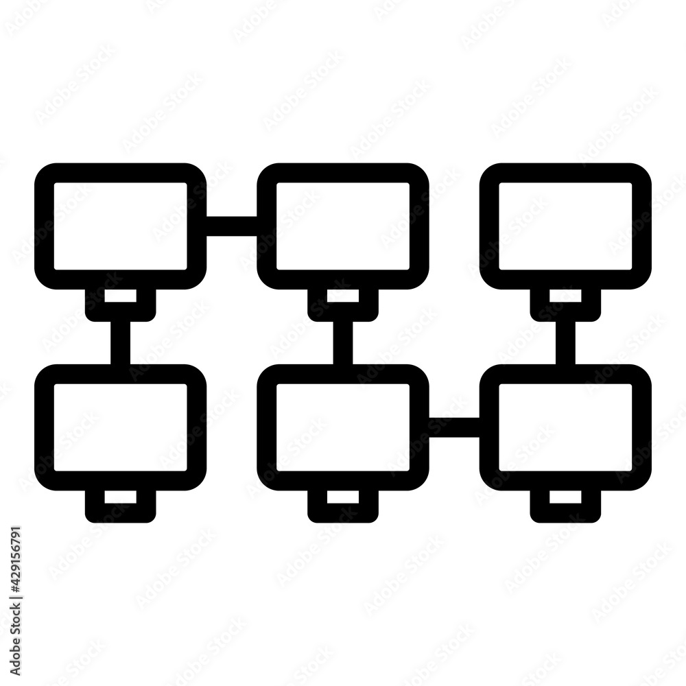 Poster blockchain data icon. outline blockchain data vector icon for web design isolated on white backgroun