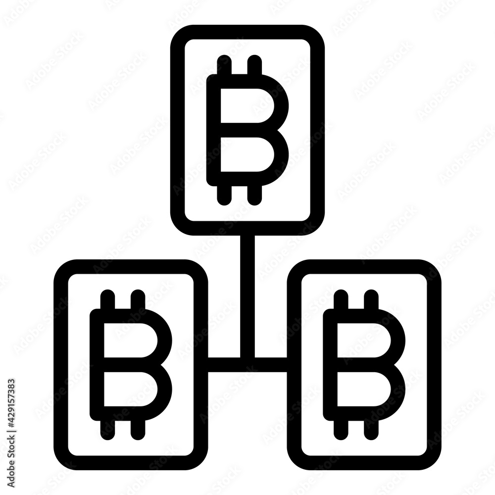 Poster blockchain banking icon. outline blockchain banking vector icon for web design isolated on white bac