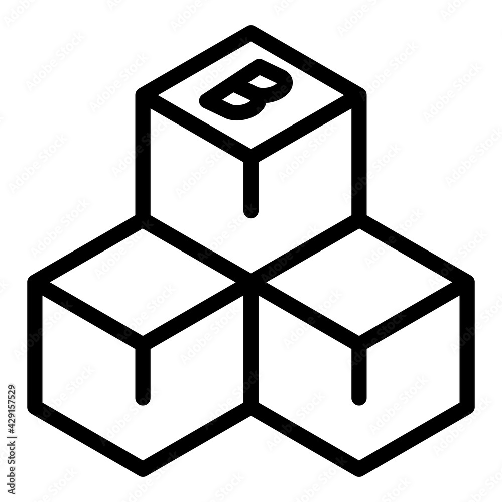 Poster blockchain cubes icon. outline blockchain cubes vector icon for web design isolated on white backgro