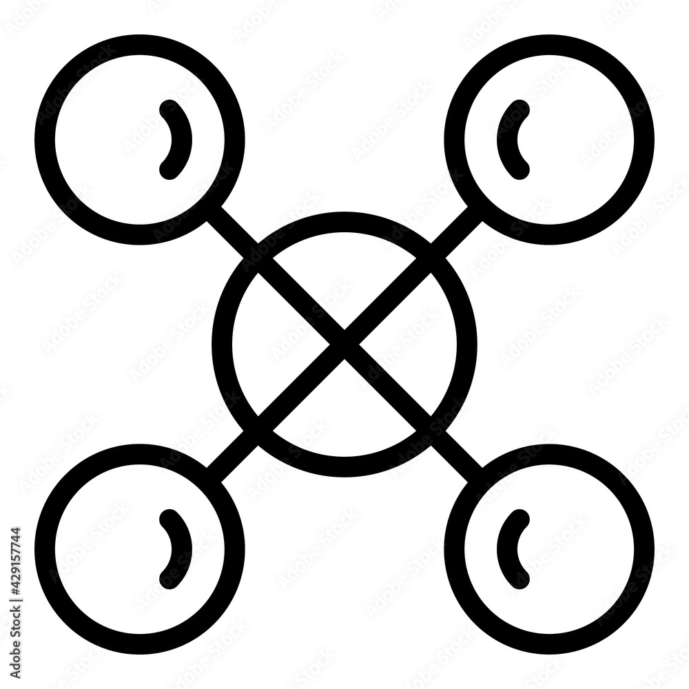 Poster fintech blockchain icon. outline fintech blockchain vector icon for web design isolated on white bac