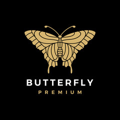 butterfly gold logo vector icon illustration