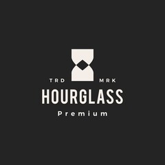 hourglass hipster vintage logo vector icon illustration