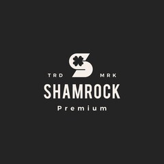shamrock leaf hipster vintage logo vector icon illustration