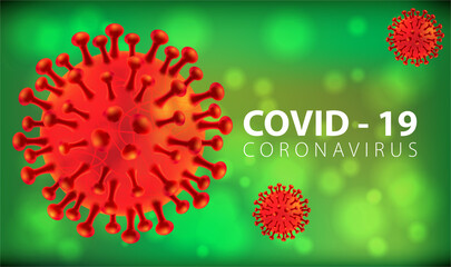 Coronavirus disease COVID-19 infection medical isolated. China pathogen respiratory influenza covid virus cells. New official name for Coronavirus disease named COVID-19, vector illustration