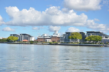 View of the river and living area in Brisbane, Australia