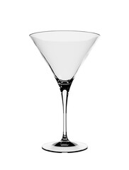Empty Luxury Cocktail Glass Isolated on White Background. Rendering from 3D.