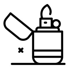 Camp lighter icon. Outline Camp lighter vector icon for web design isolated on white background