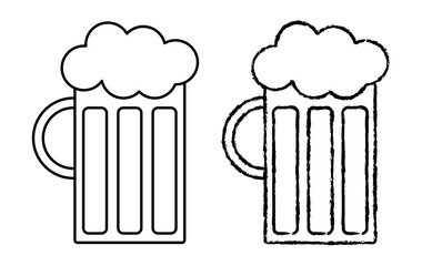 シンプルなビールの線画アイコン