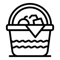 Picnic hamper icon. Outline Picnic hamper vector icon for web design isolated on white background