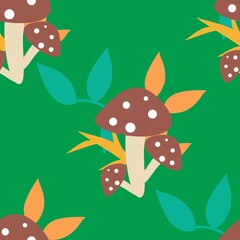 Mushroom Background. Mushroom Seamless Pattern 