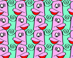 Fototapeta premium Abstract Hand Drawing Cute Ducks Repeating Vector Pattern Isolated Background