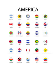 National flag in America, Vector circle design.