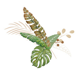 Tropical watercolor bouquet