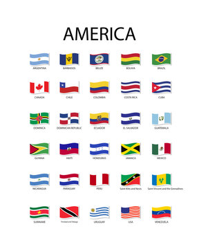 National flag in America, Vector waving design.