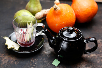 Tea. Brewing tea. 
Fruit warming tea.