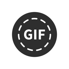 Gif icon. Simple, flat design for web or mobile app