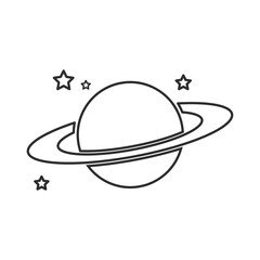 Planet Saturn Simple Line Icon