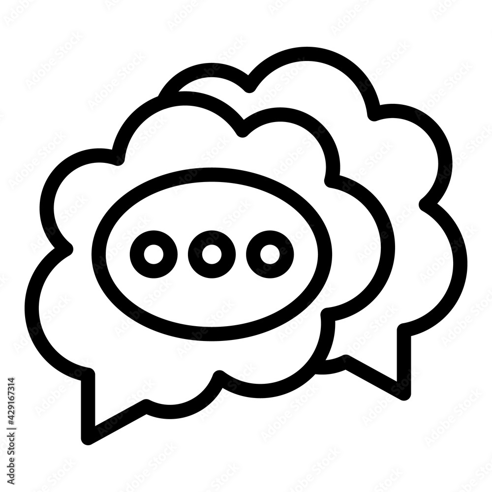 Poster bubble chat icon. outline bubble chat vector icon for web design isolated on white background