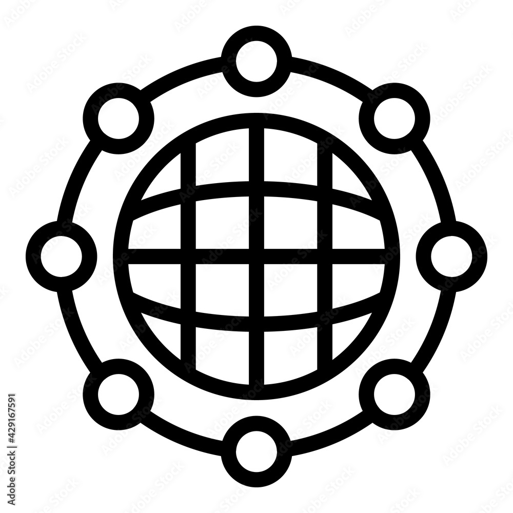 Poster global network icon. outline global network vector icon for web design isolated on white background