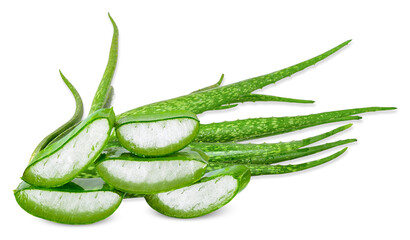 Aloe vera isolated on white clipping path