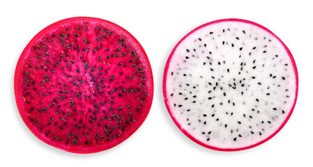 Dragon fruit isolated on white clipping path