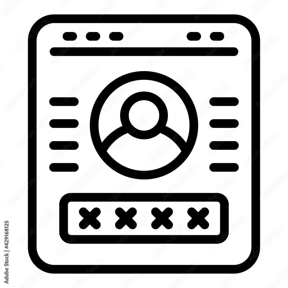 Poster private user icon. outline private user vector icon for web design isolated on white background