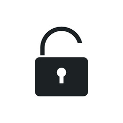 Lock Icon open flat design Padlock illustration